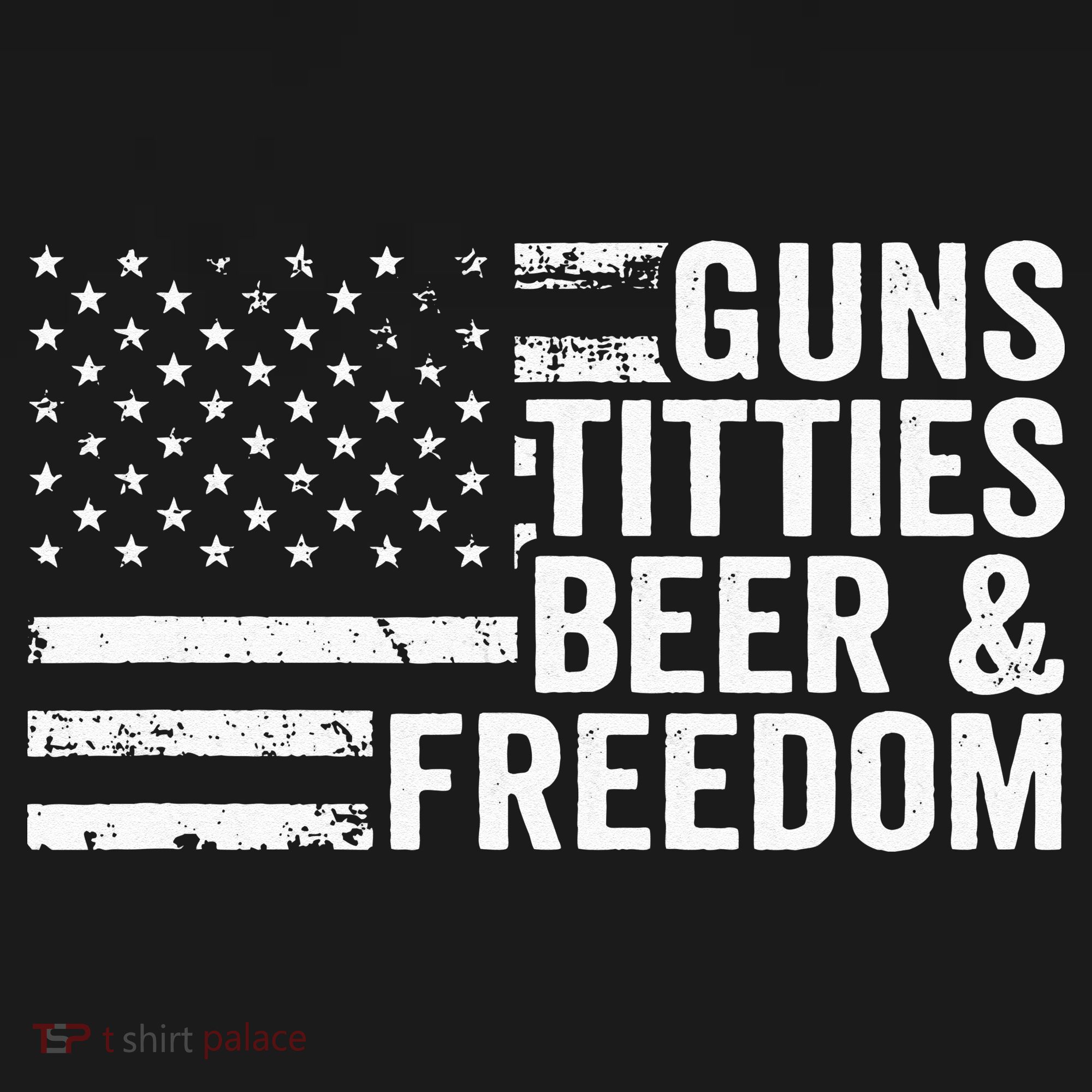 Guns Titties Beer & Freedom Funny Drinking USA Flag Women's Hoodie