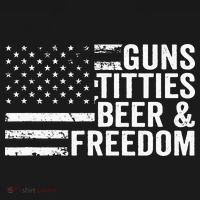 Guns Titties Beer & Freedom Funny Drinking USA Flag Mousepad thumb 1