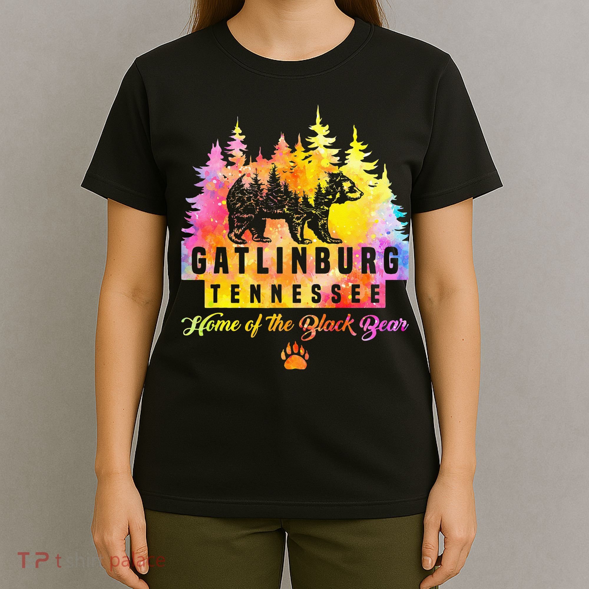 Gatlinburg Tennessee Bear Great Smoky Mountains Tie Dye T-Shirt