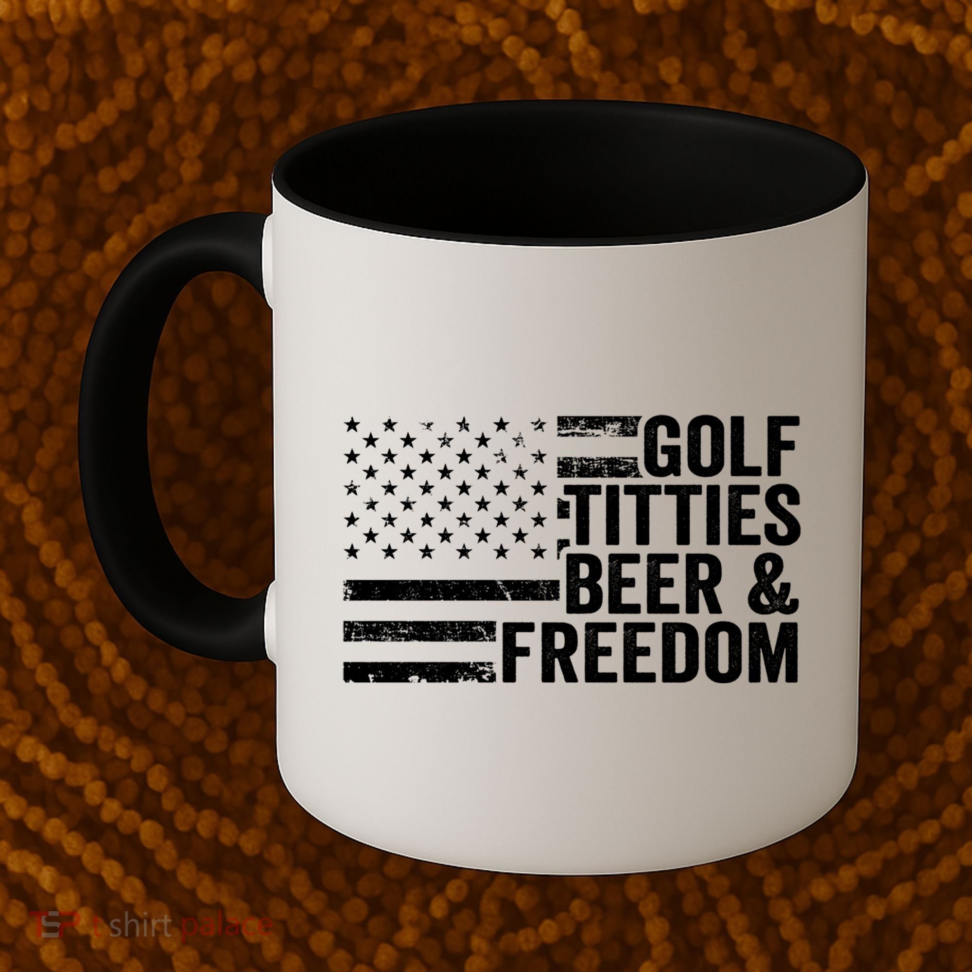 Golf Titties Beer Freedom Funny Golfer Joke Ing Cool Gift Coffee Mug