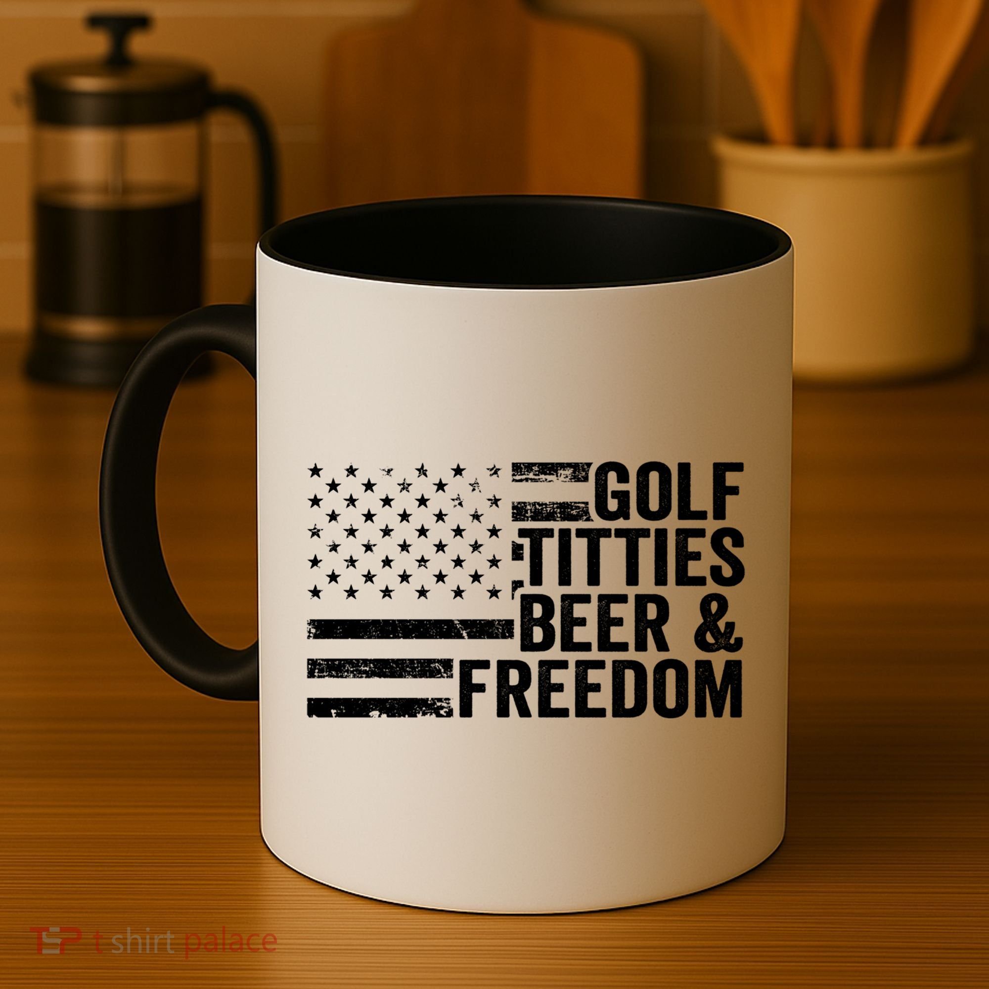 Golf Titties Beer Freedom Funny Golfer Joke Ing Cool Gift Coffee Mug