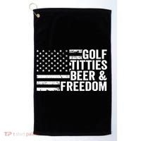 Golf Titties Beer Freedom Funny Golfer Joke Ing Cool Gift Golf Towel thumb 0