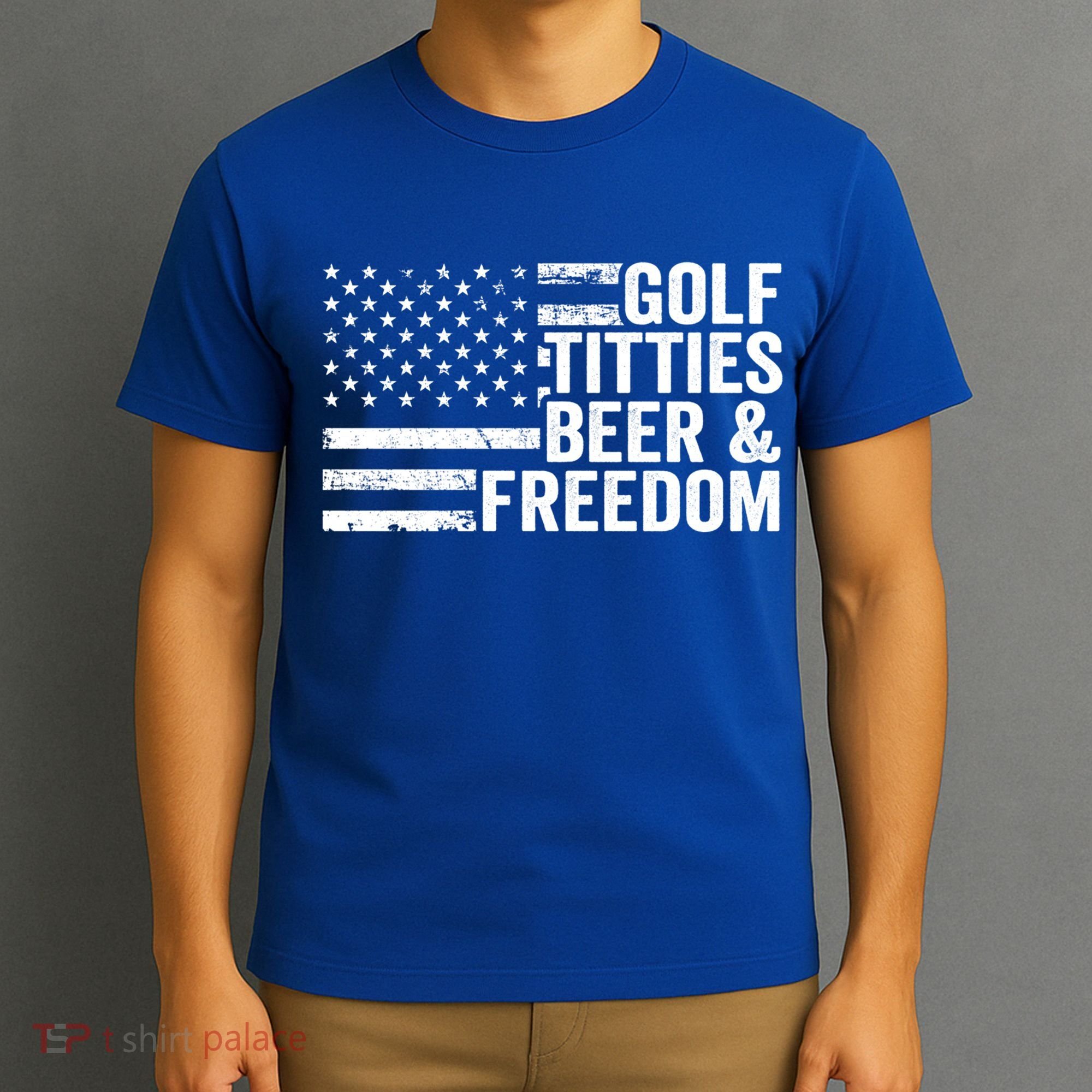 Golf Titties Beer Freedom Funny Golfer Joke Ing Cool Gift T-Shirt