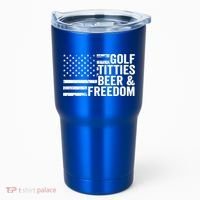 Golf Titties Beer Freedom Funny Golfer Joke Ing Cool Gift Tumbler thumb 0