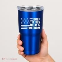 Golf Titties Beer Freedom Funny Golfer Joke Ing Cool Gift Tumbler thumb 2