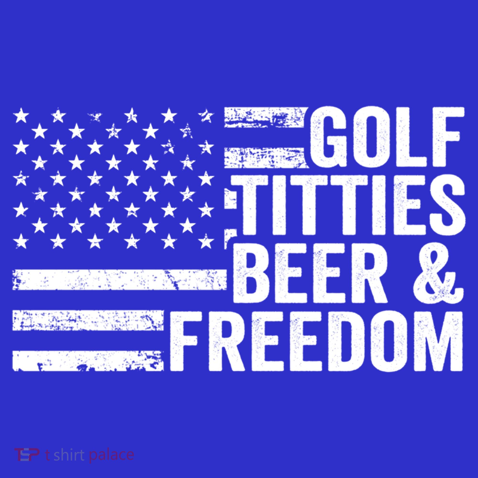 Golf Titties Beer Freedom Funny Golfer Joke Ing Cool Gift Women's Tank Top