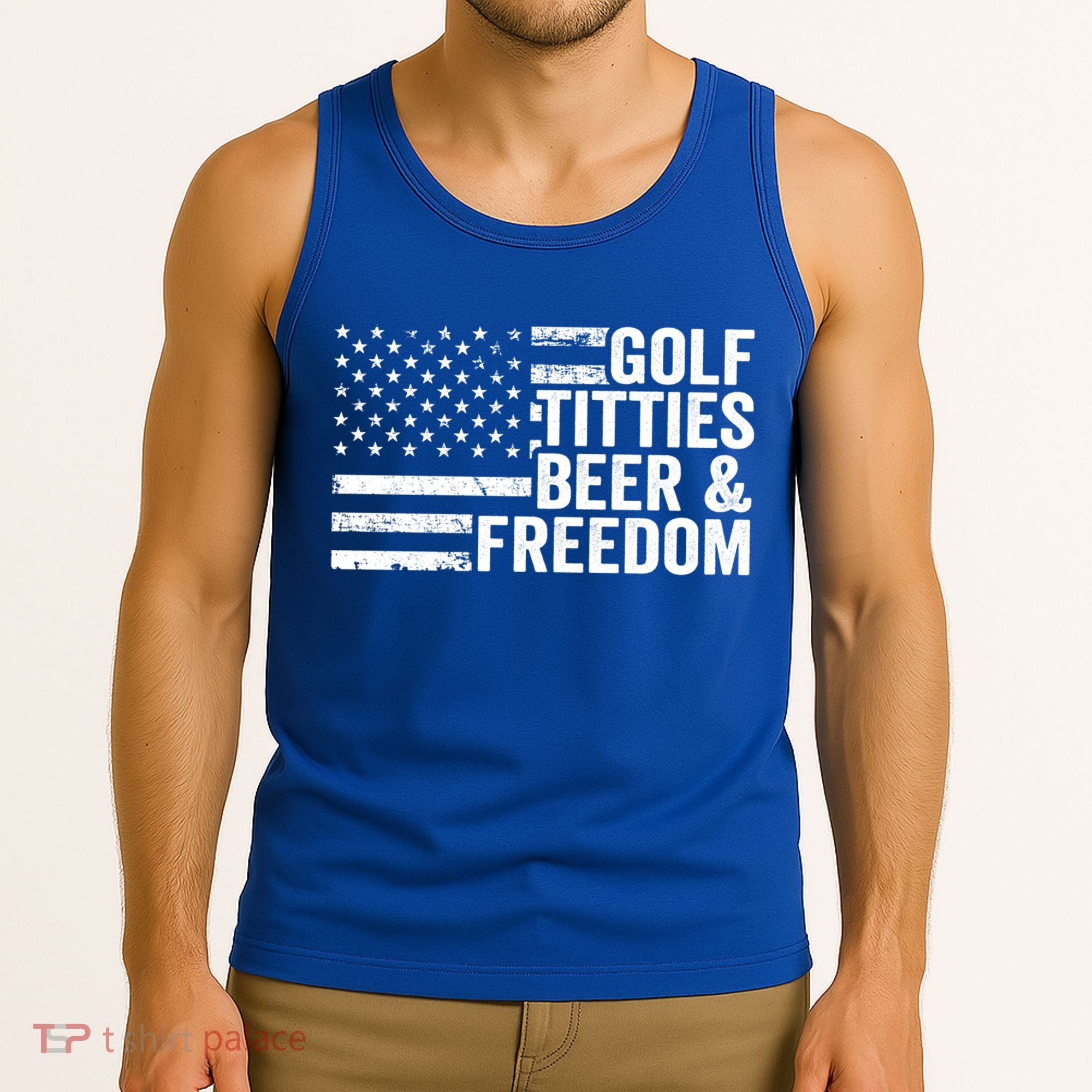Golf Titties Beer Freedom Funny Golfer Joke Ing Cool Gift Tank Top