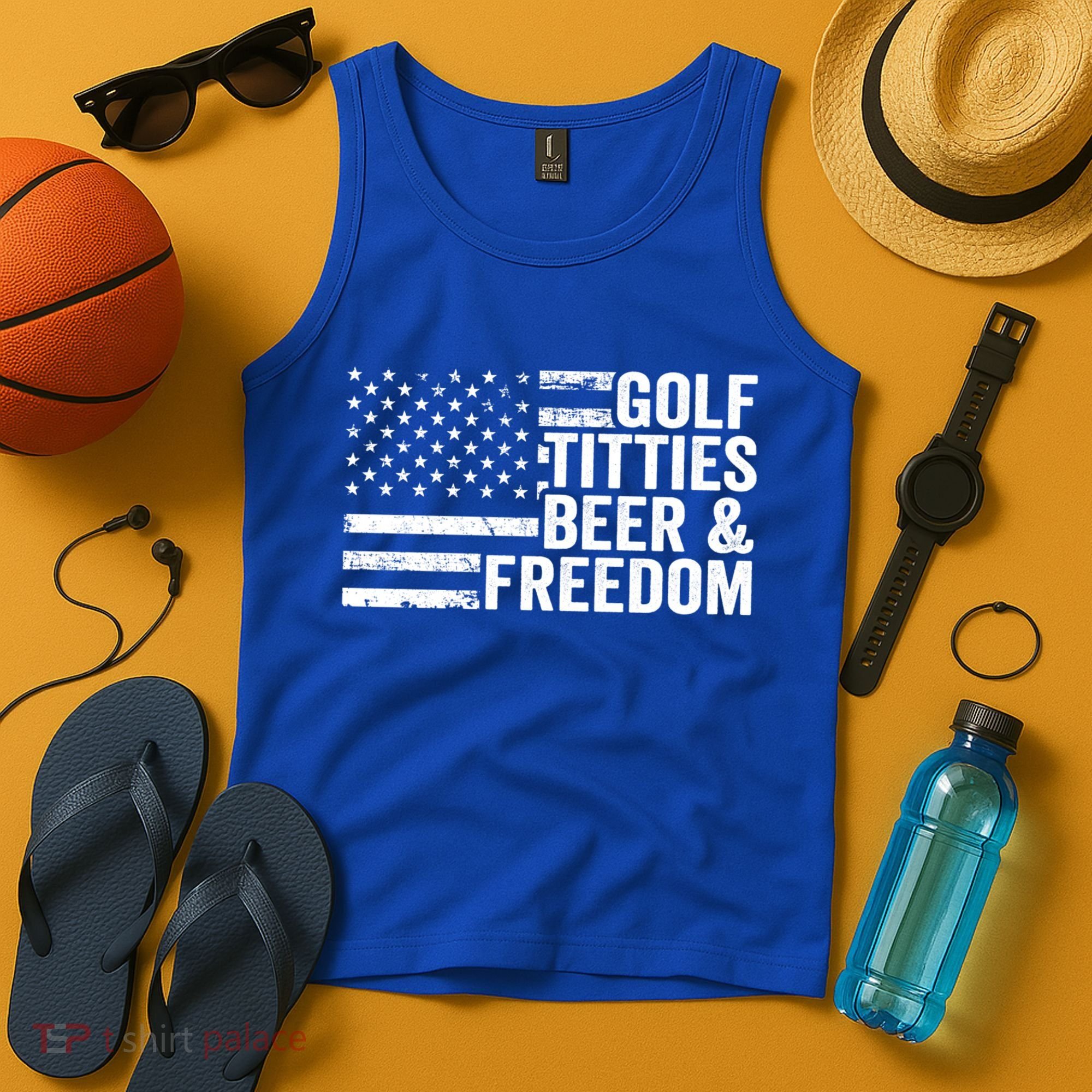 Golf Titties Beer Freedom Funny Golfer Joke Ing Cool Gift Tank Top