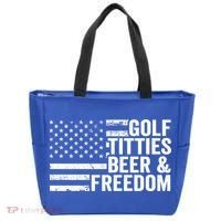 Golf Titties Beer Freedom Funny Golfer Joke Ing Cool Gift Tote Bag thumb 0