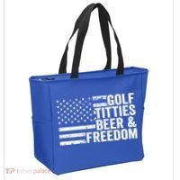 Golf Titties Beer Freedom Funny Golfer Joke Ing Cool Gift Tote Bag thumb 2