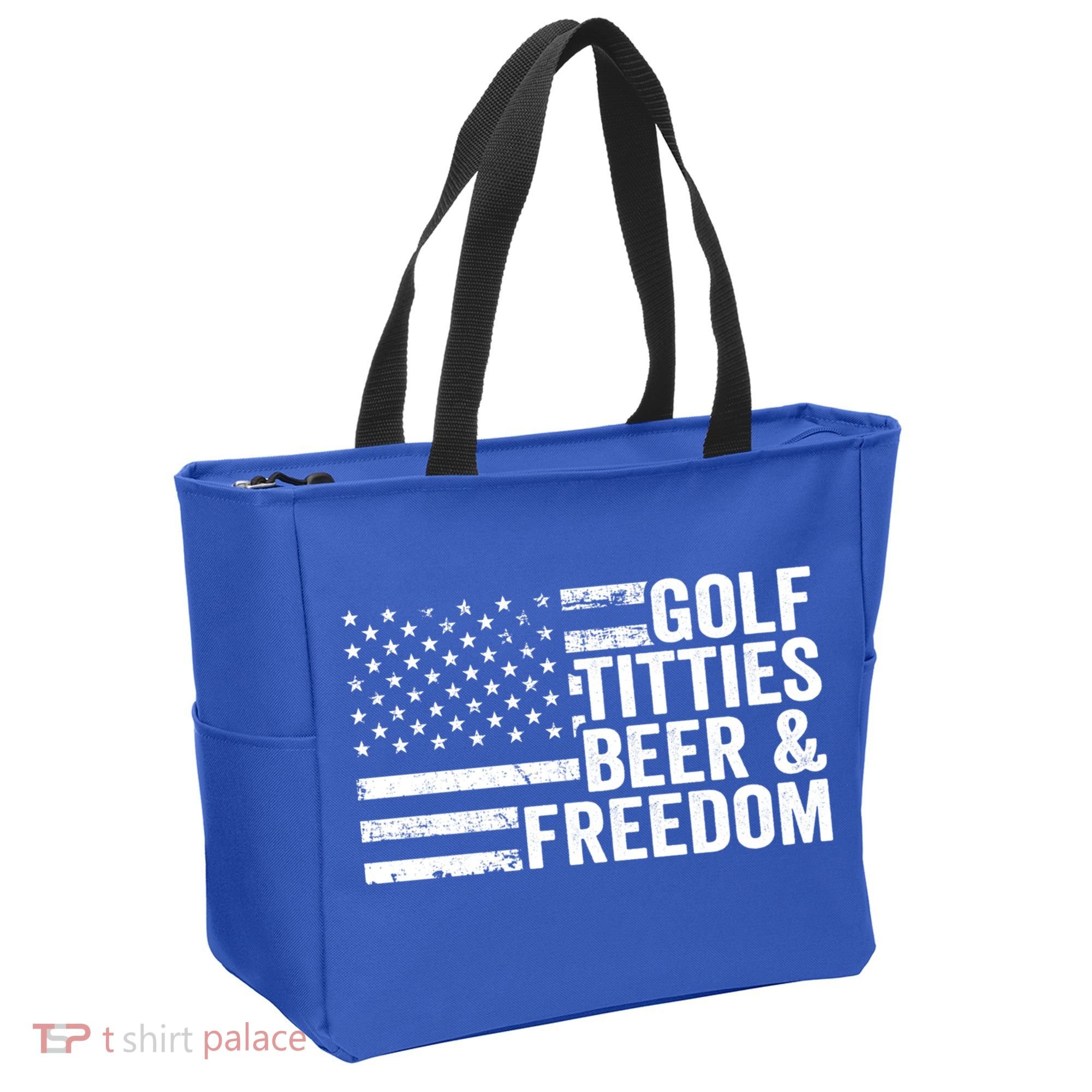 Golf Titties Beer Freedom Funny Golfer Joke Ing Cool Gift Tote Bag