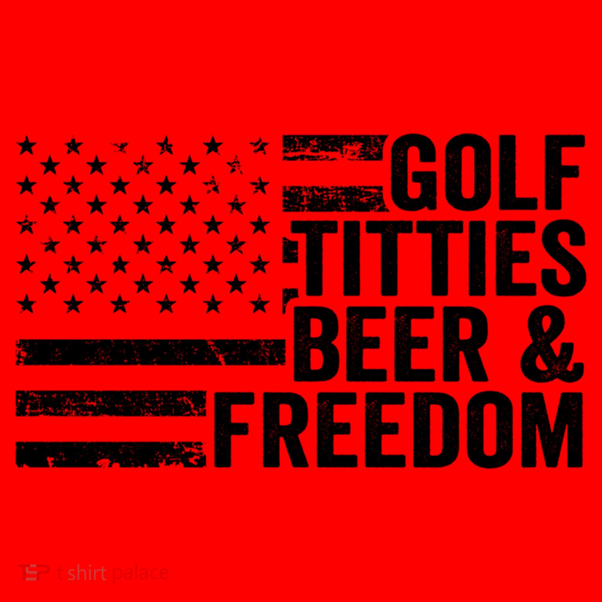 Golf Titties Beer Freedom Funny Golfer Joke Ing Cool Gift Santa Hat