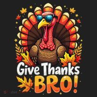 Give Thanks Bro Cute Turkey Thankful Thanksgiving Women's Sweatshirt thumb 2