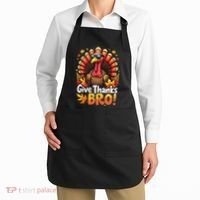 Give Thanks Bro Cute Turkey Thankful Thanksgiving Apron thumb 2