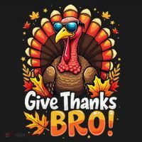 Give Thanks Bro Cute Turkey Thankful Thanksgiving Women's Hoodie thumb 2