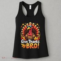 Give Thanks Bro Cute Turkey Thankful Thanksgiving Women's Tank Top thumb 3