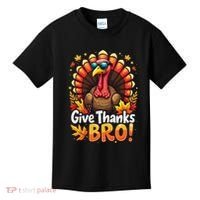 Give Thanks Bro Cute Turkey Thankful Thanksgiving Kids T-Shirt thumb 0