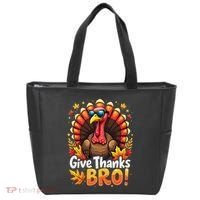 Give Thanks Bro Cute Turkey Thankful Thanksgiving Tote Bag thumb 0