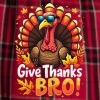 Give Thanks Bro Cute Turkey Thankful Thanksgiving Men's Flannel Plaid Pajama Pants thumb 2