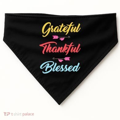 Grateful Thankful Blessed USA-Made Doggie Bandana