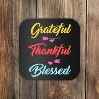 Grateful Thankful Blessed Coaster thumb 0