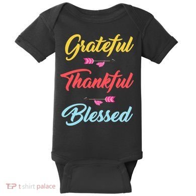 Grateful Thankful Blessed Baby Bodysuit