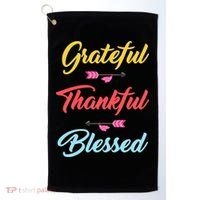 Grateful Thankful Blessed Golf Towel thumb 0