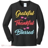 Grateful Thankful Blessed Kids Long Sleeve Shirt thumb 0