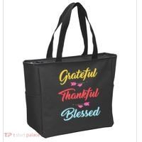 Grateful Thankful Blessed Tote Bag thumb 2