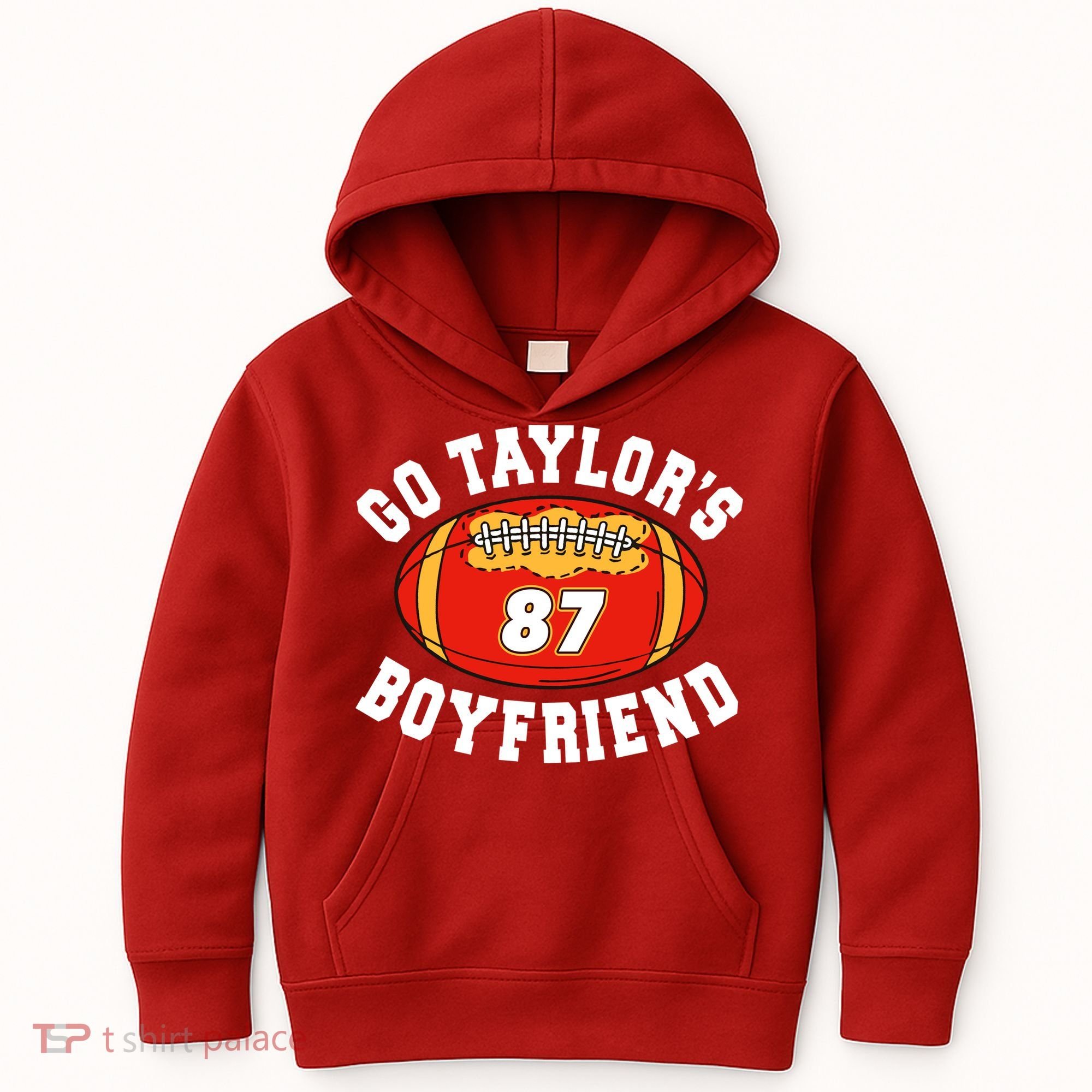 Go TaylorS Boyfriend I Just Here For Travis Kids Hoodie