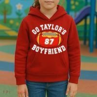 Go TaylorS Boyfriend I Just Here For Travis Kids Hoodie thumb 3