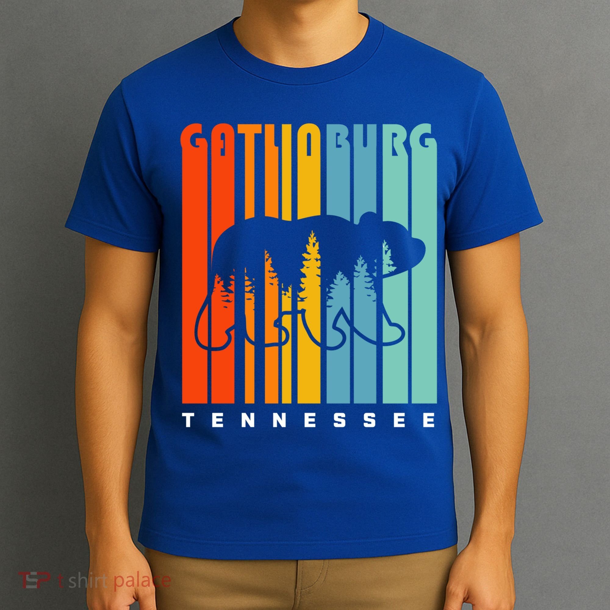 Gatlinburg Tennessee Bear Great Smoky Mountains Hiking Retro Gift T-Shirt