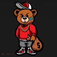 Gangster Teddy Bear Money Bags Good Chain Necklace Sneaker T-Shirt thumb 7