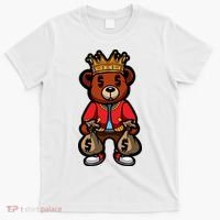 Gangster Teddy Bear King Money Bag Rich Savage Hip Hop Rap Rapper Cartoon T-Shirt thumb 0