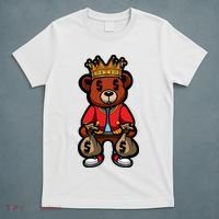 Gangster Teddy Bear King Money Bag Rich Savage Hip Hop Rap Rapper Cartoon T-Shirt thumb 5