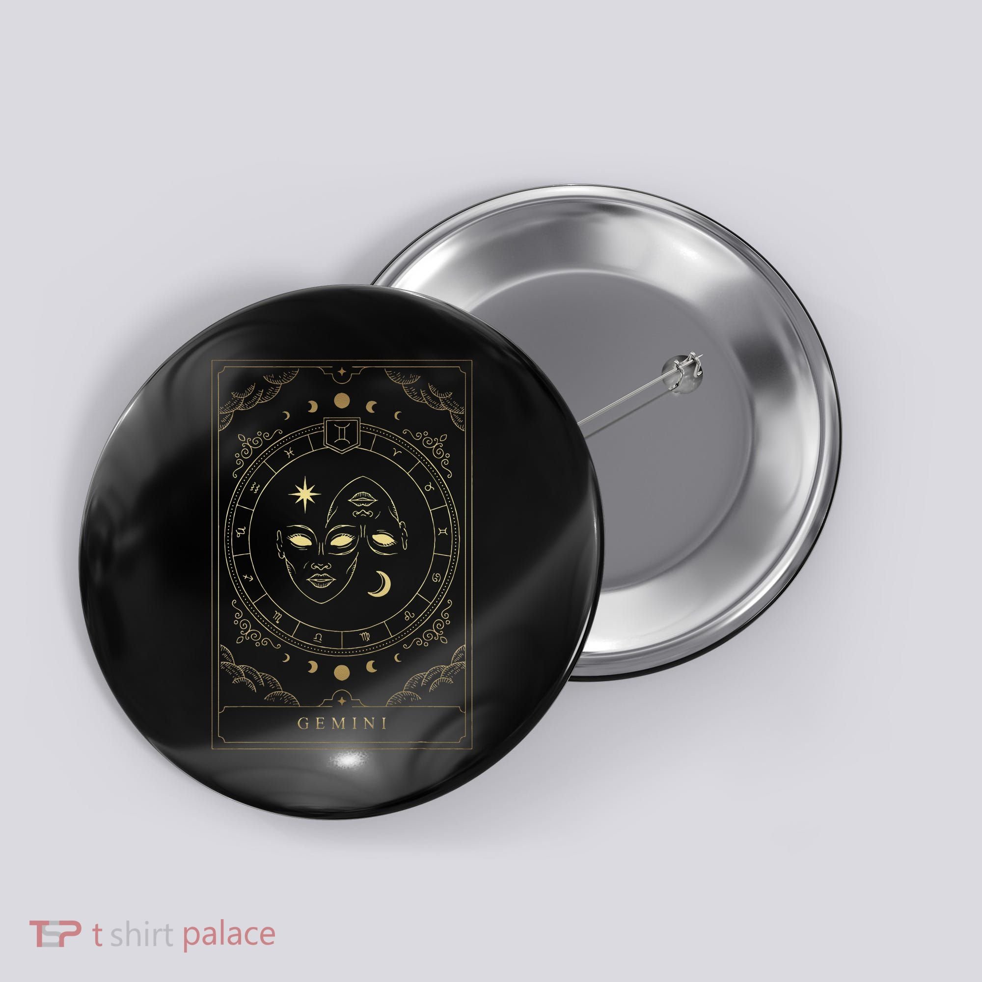 Gemini Tarot Card Zodiac Button