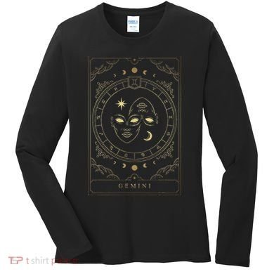 Gemini Tarot Card Zodiac Women's Long Sleeve Shirt