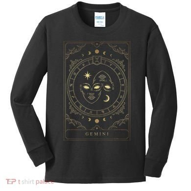 Gemini Tarot Card Zodiac Kids Long Sleeve Shirt