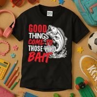 Good Things Come To Those Who Bait Kids T-Shirt thumb 3