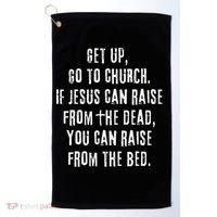 GO TO CHURCH Funny Christian Fellowship Golf Towel thumb 0