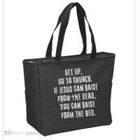 GO TO CHURCH Funny Christian Fellowship Tote Bag thumb 2