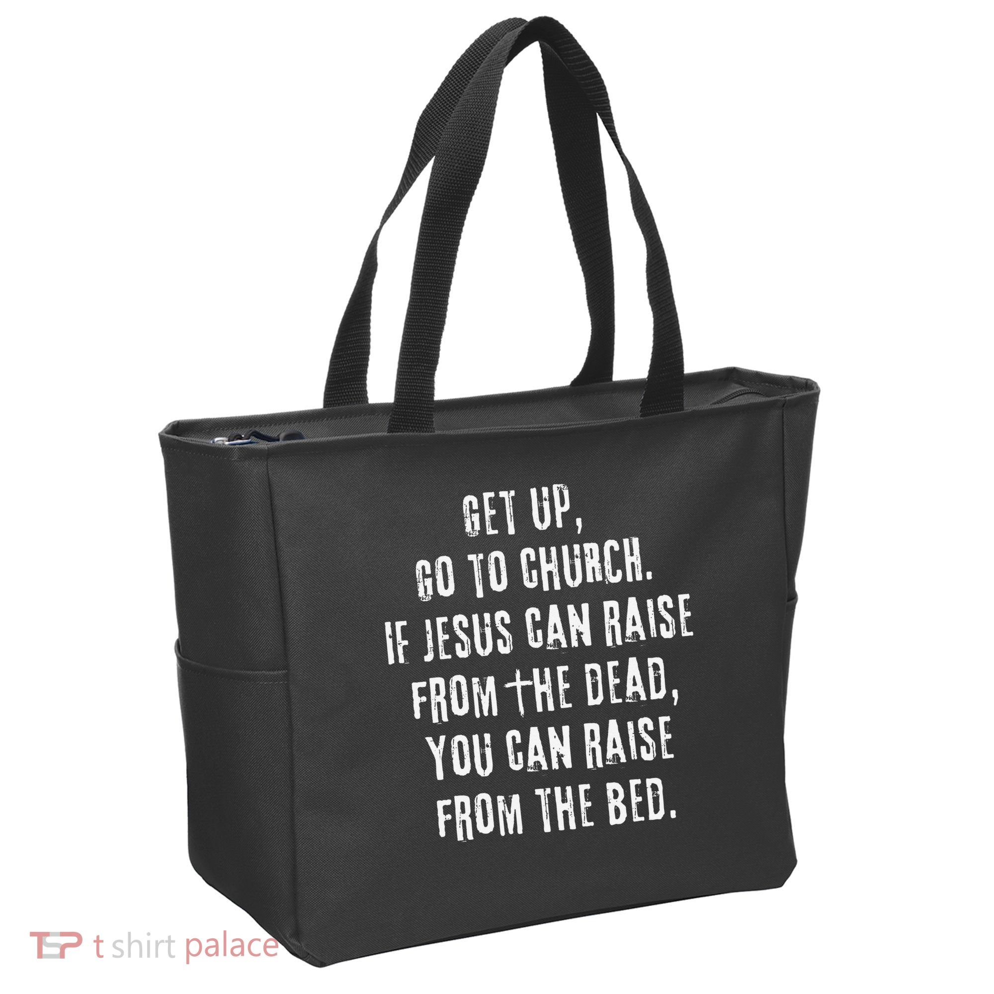 GO TO CHURCH Funny Christian Fellowship Tote Bag