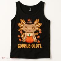 Gobble-Olotl - The Cute Thanksgiving Axolotl Tank Top thumb 2