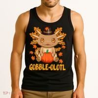 Gobble-Olotl - The Cute Thanksgiving Axolotl Tank Top thumb 3