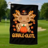Gobble-Olotl - The Cute Thanksgiving Axolotl Golf Towel thumb 1