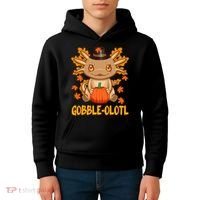 Gobble-Olotl - The Cute Thanksgiving Axolotl Kids Hoodie thumb 4
