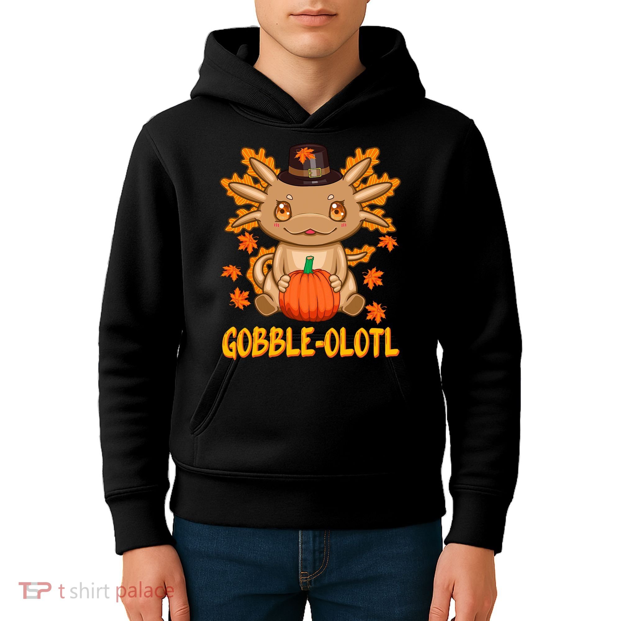 Gobble-Olotl - The Cute Thanksgiving Axolotl Kids Hoodie