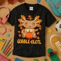 Gobble-Olotl - The Cute Thanksgiving Axolotl Kids T-Shirt thumb 3