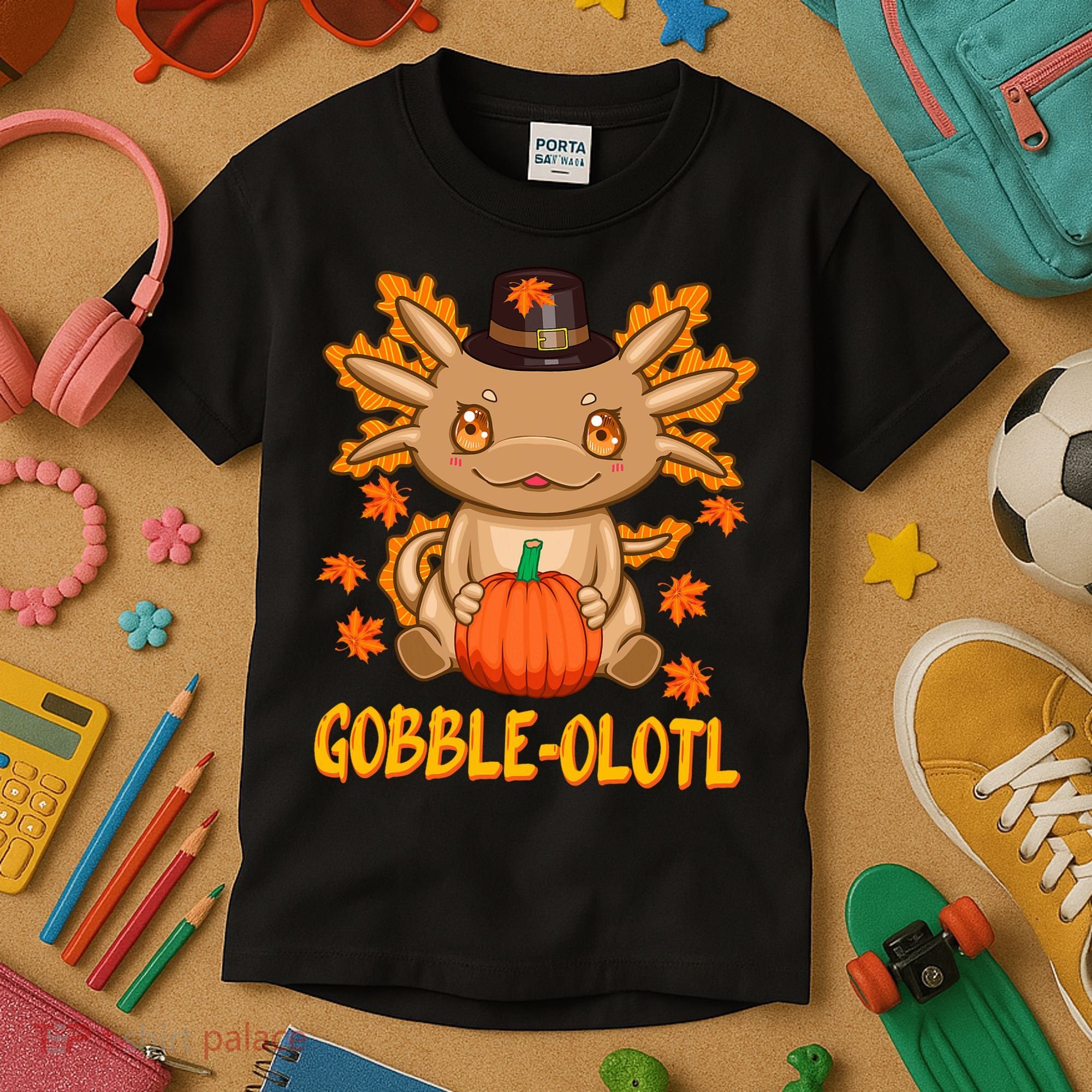 Gobble-Olotl - The Cute Thanksgiving Axolotl Kids T-Shirt