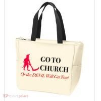 Go To Church Or The Devil Will Get You Meme Graphic Tote Bag thumb 3